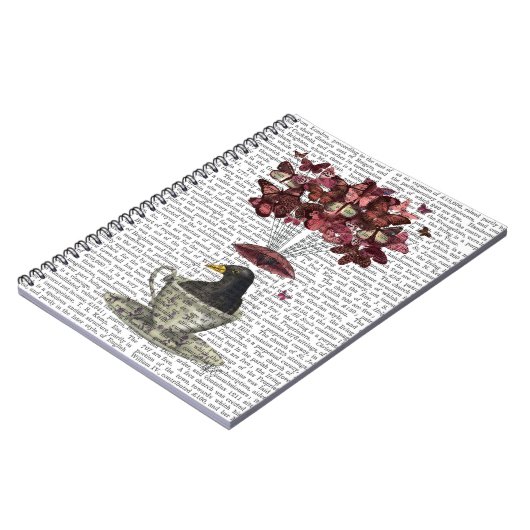 Blackbird in Teacup Notitieboek (Linkerzijde)