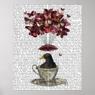 Blackbird in Teacup Poster