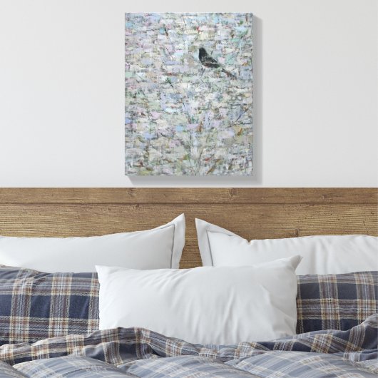 Blackbird in Tree 2012 Canvas Afdruk (Insitu (Slaapkamer))