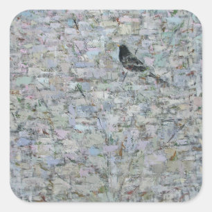 Blackbird in Tree 2012 Vierkante Sticker