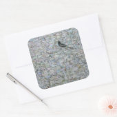 Blackbird in Tree 2012 Vierkante Sticker (Envelop)