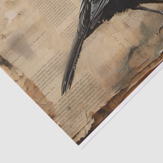 Blackbird-ontkoppeling Gothic Blackbird Tissuepapier (Detail)