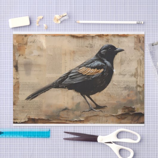 Blackbird-ontkoppeling Gothic Blackbird Tissuepapier (Craft)
