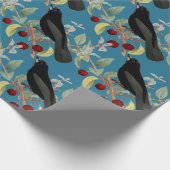  Blackbird op Blue Craft of Cadeaupapier (Hoek)