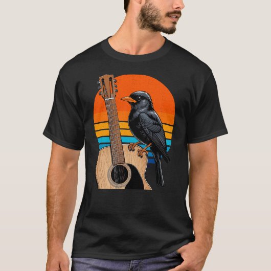 Blackbird op mijn gitaar t-shirt (Voorkant)