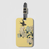 BLACKBIRD PASTEL FLOWERS WATERCOLOR   BAGAGELABEL (Voorkant (verticaal))