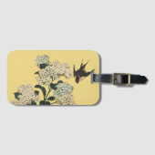 BLACKBIRD PASTEL FLOWERS WATERCOLOR   BAGAGELABEL (Voorkant (horizontaal))