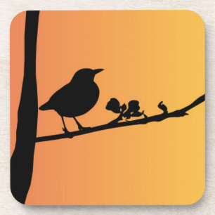 Blackbird Silhouette Bier Onderzetter