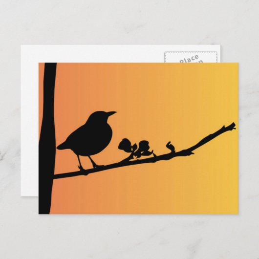 Blackbird Silhouette Briefkaart (Voorkant / Achterkant)