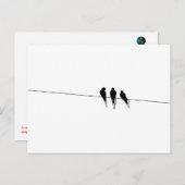 Blackbird Silhouette op Wire Briefkaart (Voorkant / Achterkant)
