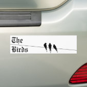 Blackbird Silhouette op Wire Bumpersticker (Op auto)