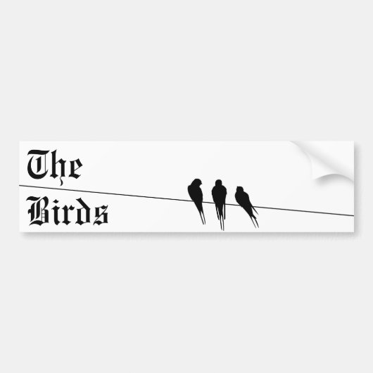 Blackbird Silhouette op Wire Bumpersticker (Voorkant)