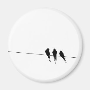 Blackbird Silhouette op Wire Magneet