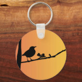Blackbird Silhouette Sleutelhanger (Voorkant)