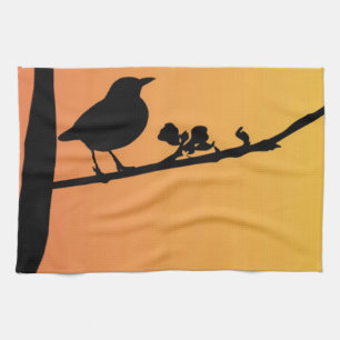 Blackbird Silhouette Theedoek