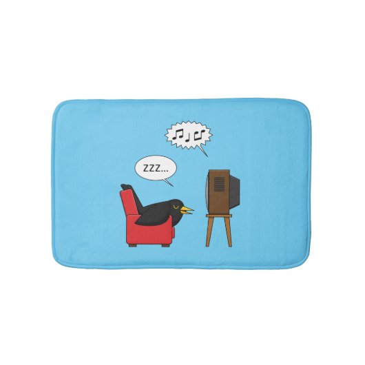 Blackbird Sleeping voor de tv-strip Badmat (Voorkant)