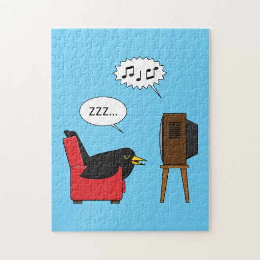 Blackbird Sleeping voor de tv-strip Legpuzzel (Verticaal)