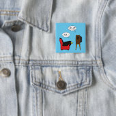 Blackbird Sleeping voor de tv-strip Vierkante Button 5,1 Cm (In situ)