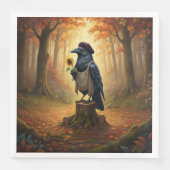Blackbird The Artful Corvid Raven Party Servet (Voorkant)
