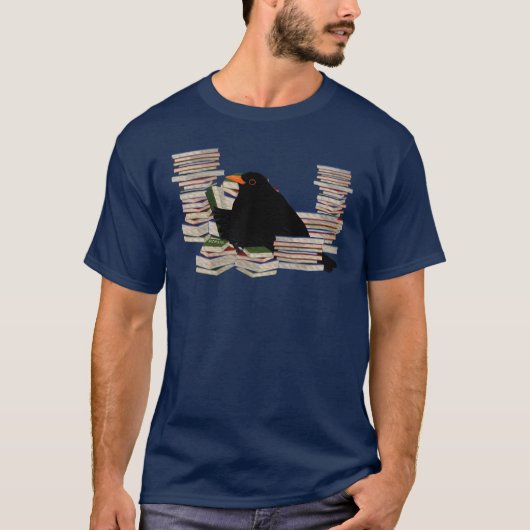 Blackbird Vogels en boeken lezen Vogel kijken T-shirt (Voorkant)