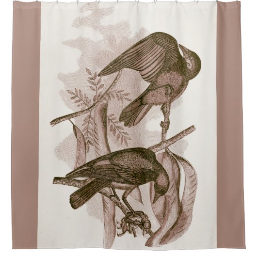 Blackbirds Afbeelding van Kraaien Douchegordijn (Voorkant)