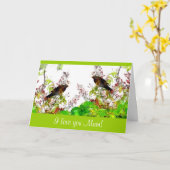 Blackbirds en Rosehips Moederdag Kaart (Gele Bloem)