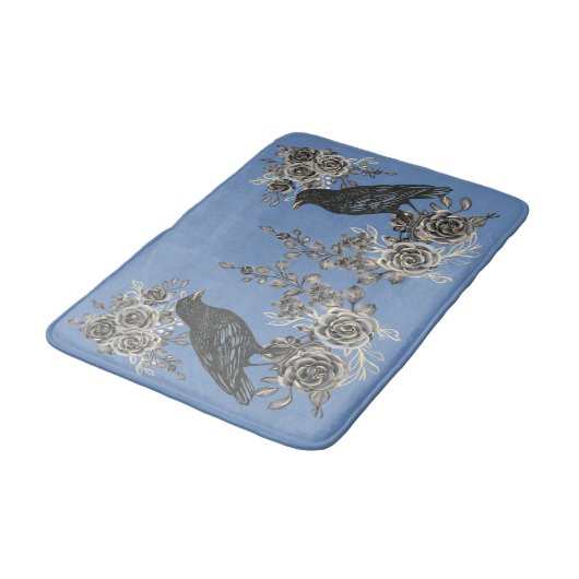 Blackbirds Raven of Crow met Rozen badmat (Gekanteld)