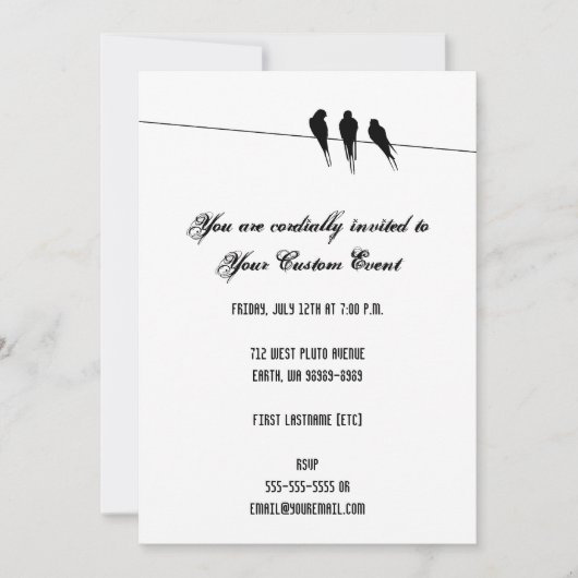 Blackbirds Silhouette on Wire Kaart (Voorkant)