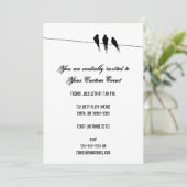 Blackbirds Silhouette on Wire Kaart (Staand voorkant)