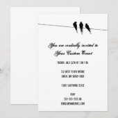 Blackbirds Silhouette on Wire Kaart (Voorkant / Achterkant)