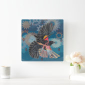 Blackbird's Tijd om te Arise Vierkante Klok (Huis)