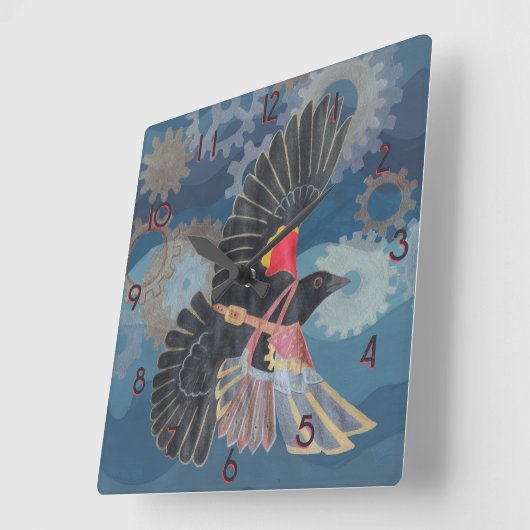 Blackbird's Tijd om te Arise Vierkante Klok (Hoek)