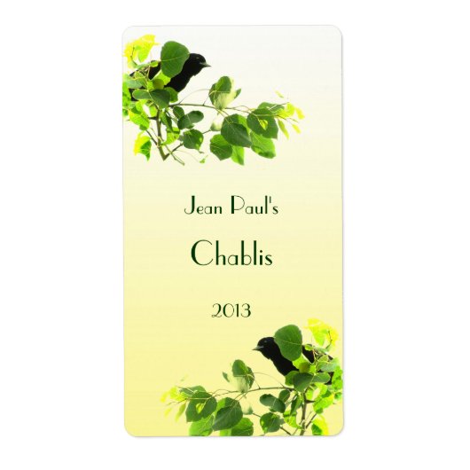 Blackbirds Wijnlabel Etiket (Voorkant)