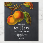 Blackboard Apple Teacher Appreciation Wine Label Wijn Etiket (Enkel label)