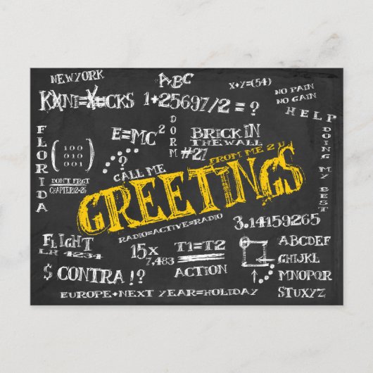 Blackboard-Briefkaart uit de Dorm Briefkaart (Voorkant)