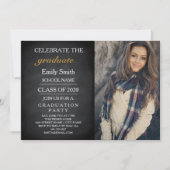 Blackboard Chalkboard Celebrate Graduation Party Kaart (Voorkant)