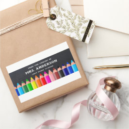 Blackboard Colored Pencils Teacher Library Rechthoekige Sticker