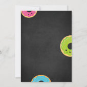Blackboard DONUT Grow Up First Birthday Party Kaar Kaart (Achterkant)