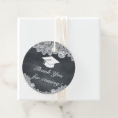 Blackboard en White Lace Afstuderen Dank je Bedankjes Labels (In situ)