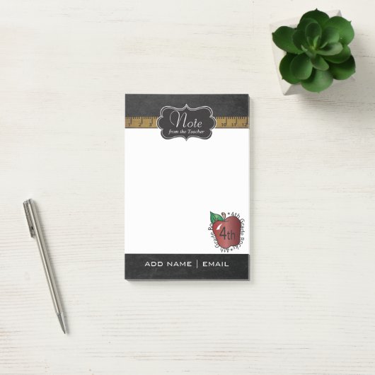 Blackboard Fourth Grade Teacher | DIY-tekst Post-it® Notes (Kantoor)