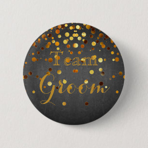 Blackboard Gold Glitter Folie Wedding Team Group Ronde Button 5,7 Cm