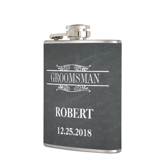 Blackboard Groomsman Wedding Hip Flask Heupfles (Links)