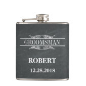 Blackboard Groomsman Wedding Hip Flask Heupfles (Voorkant)