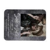 Blackboard Grunge Verloving Couple Dirty Texture Magneet (Horizontaal)