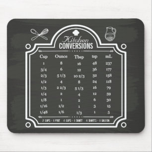 Blackboard Kitchen Conversion Chart Liquid Volume Muismat