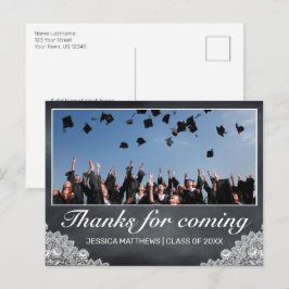 Blackboard Lace Afstuderen Bedankt voor aankomende Briefkaart