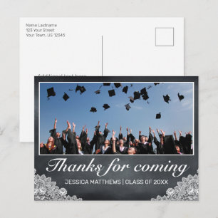 Blackboard Lace Afstuderen Bedankt voor aankomende Briefkaart