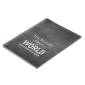 Blackboard leraar naam wit script citaat notitieboek (Linkerzijde)