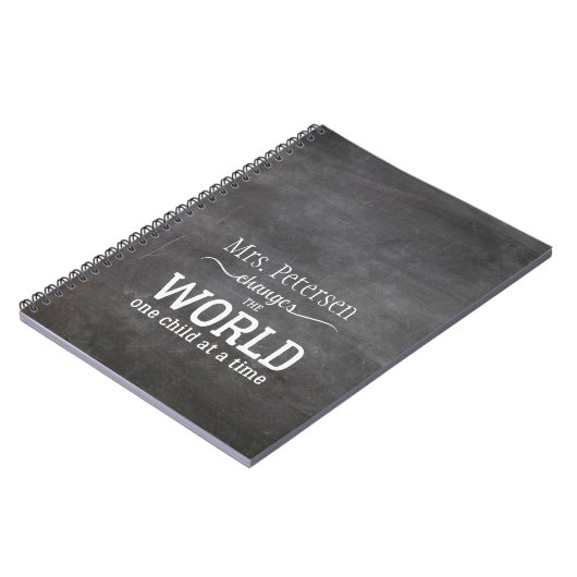 Blackboard leraar naam wit script citaat notitieboek (Linkerzijde)