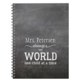 Blackboard leraar naam wit script citaat notitieboek (Voorkant)